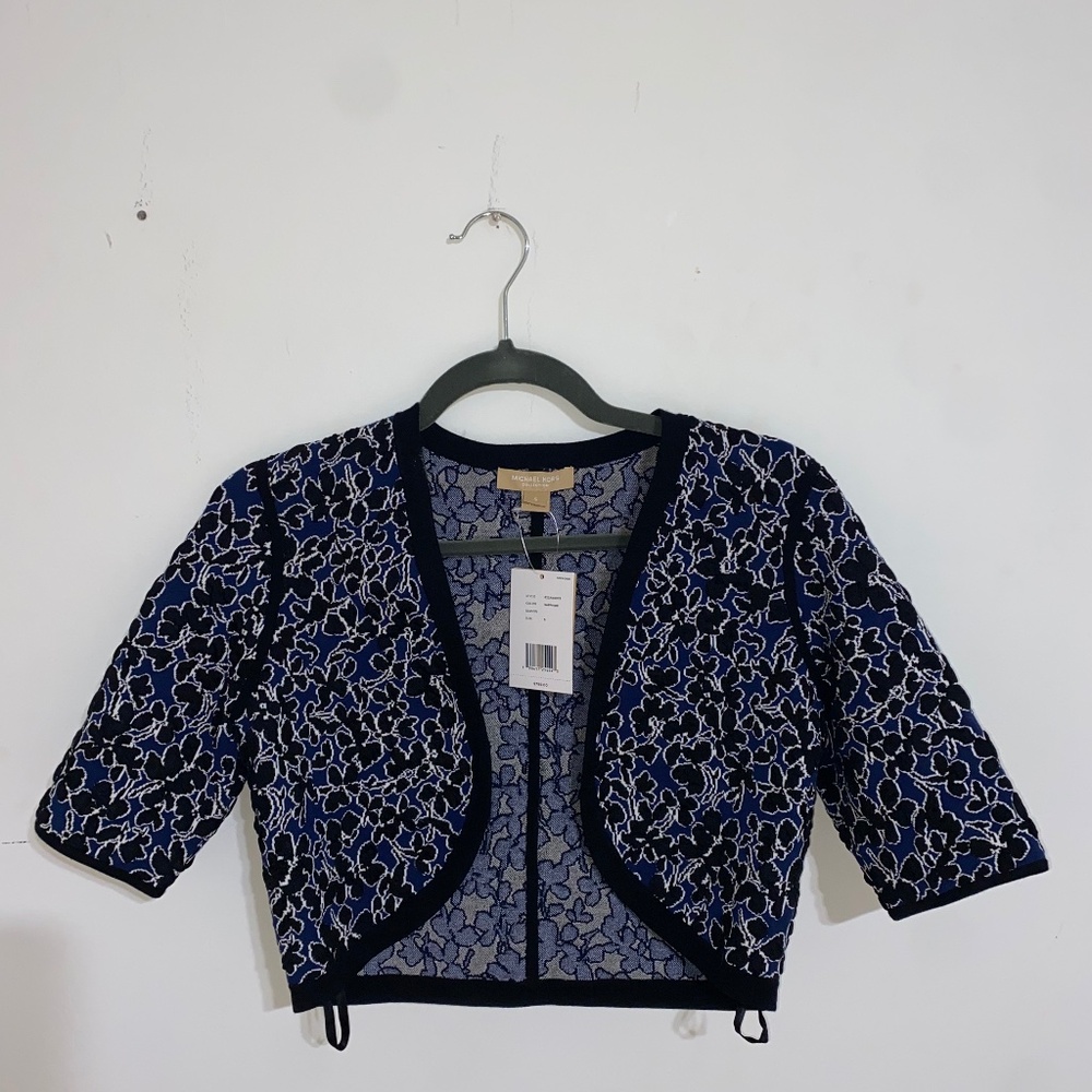 Michael Kors Cropped Short Sleeve Cardigan
